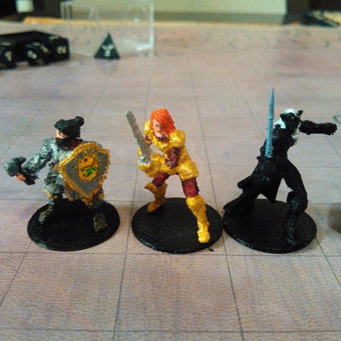 Image of Lady Adventurers! Human Female Fighter, Female Dwarf Cleric, Female Drow Warlock