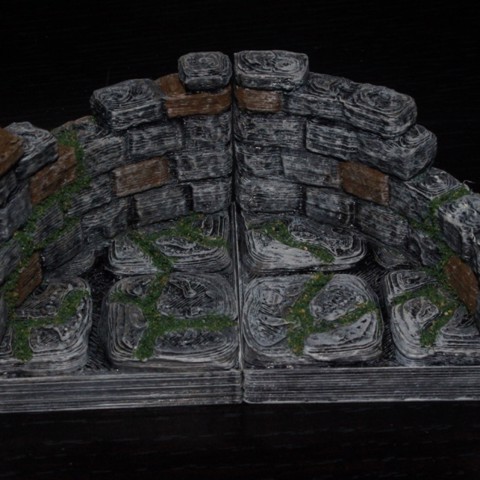 Image of OpenForge Curved Ruined Wall Tile