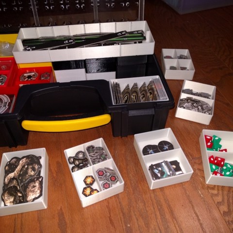 Image of Token and Dice boxes for X-Wing for the Stanley Deep Organizer