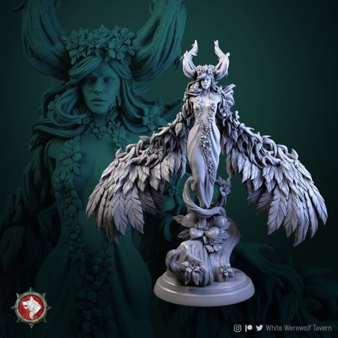Image of Tarnia wood elf queen 32 mm and 75mm pre-supported