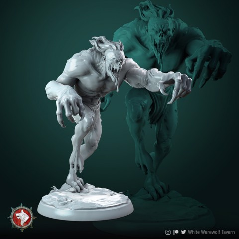 Image of Ghoul 2 miniature 32mm pre-supported