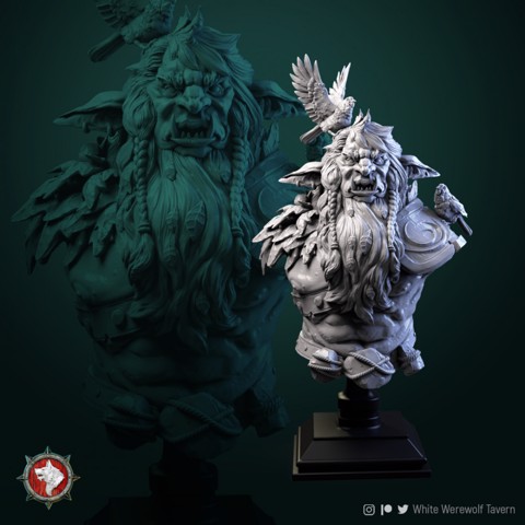 Image of Leshy bust pre-supported
