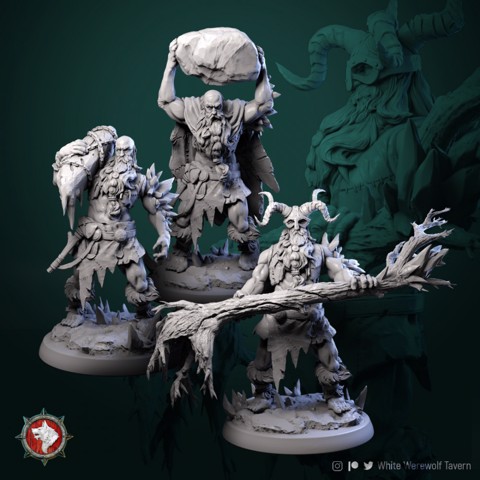 Image of Frost Giants set 3 miniatures 32mm pre-supported