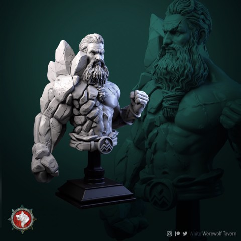 Image of Earth master bust pre-supported
