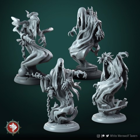 Image of Specters set 4 miniatures 32mm pre-supported