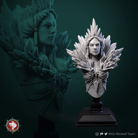 Image of Helga the Frost Witch bust pre-supported