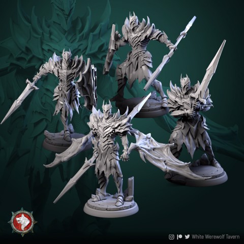 Image of Dark Knights 4 miniatures 32mm pre-supported