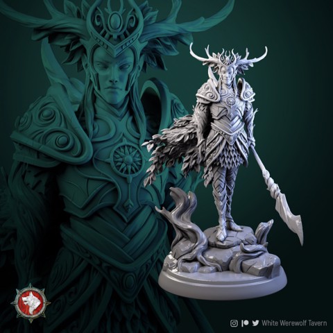 Image of Tarniel wood elf king 32mm and 75mm pre-supported