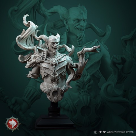 Image of Efreet Overlord bust pre-supported