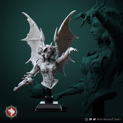 Image of Zurae-Ta succubus bust pre-supported