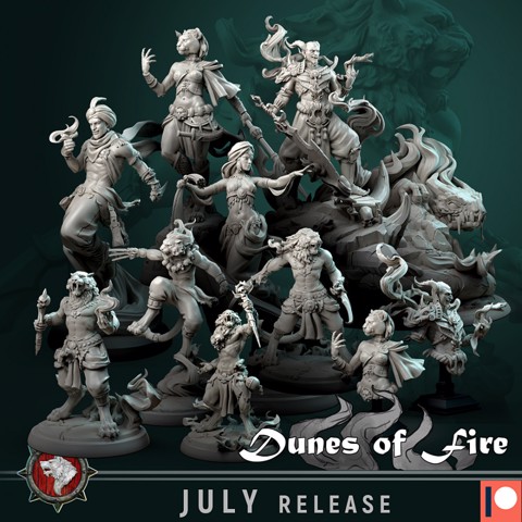 Image of Dunes of Fire Bundle 11 unique miniatures (32mm and 75mm) pre-supported