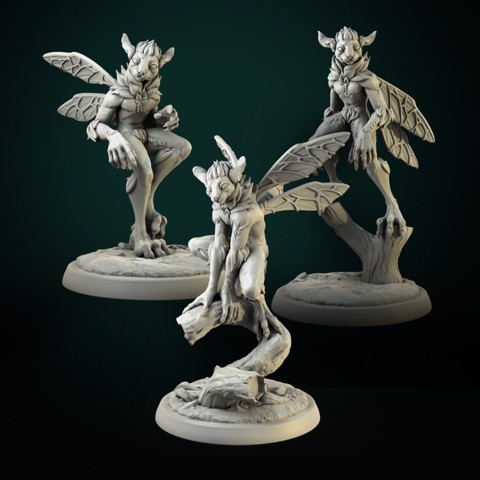 Image of Forest Mephits 3 miniatures set pre-supported