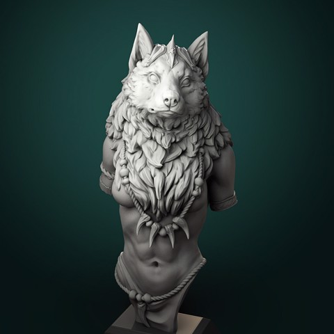 Image of Oleana the Werewolf Queen bust pre-supported