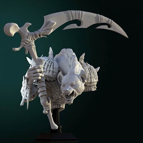 Image of Mezg Gnoll Commander bust pre-supported