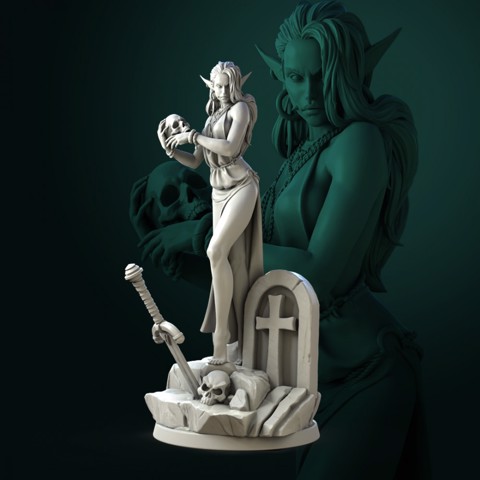 Image of Laedria the Necromancer 32mm and 75mm pre-supported