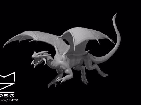Image of Sapphire Dragon wyrmling flying