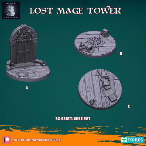 Image of Lost Mage Tower Set 3x65mm (Pre-supported)