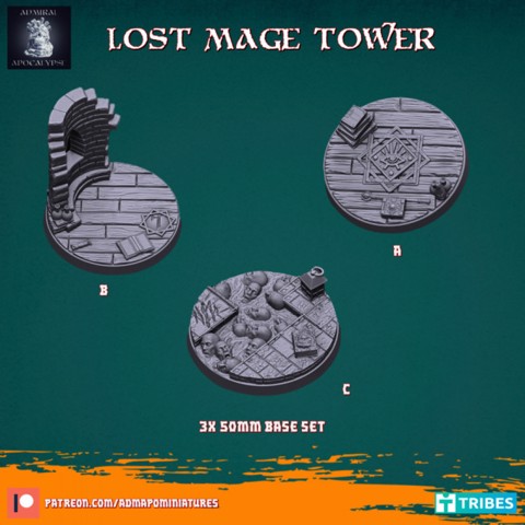 Image of Lost Mage Tower Set 3x50mm (Pre-supported)