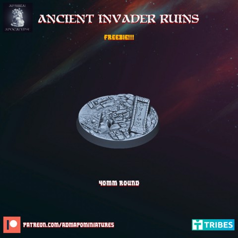 Image of Ancient Invader Ruins 40mm base (Pre-supported Freebie)