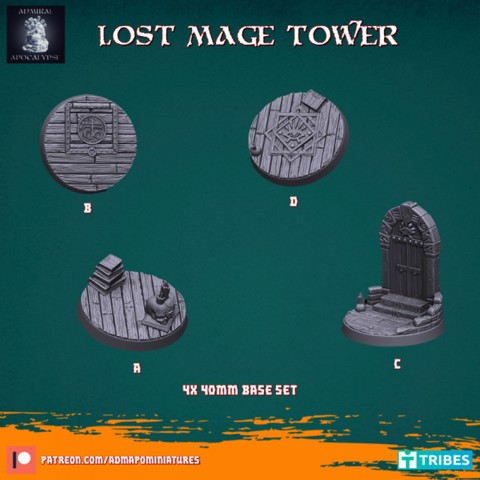 Image of Lost Mage Tower Set 4x40mm (Pre-supported)