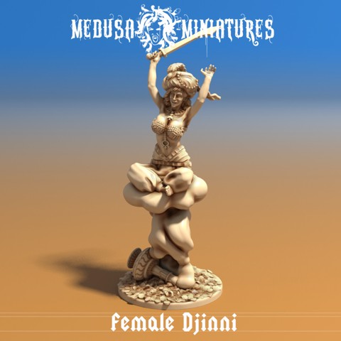 Image of Female Djinni / Genie with Lamp (pre-supported)
