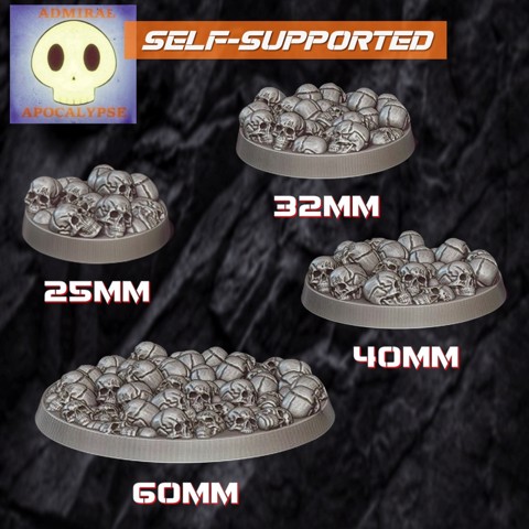 Image of Skull Pile set (25,32,40 & 60mm round bases)