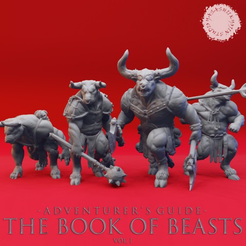 Image of Minotaur Warband - Book of Beasts - Tabletop Miniatures (Pre-Supported)