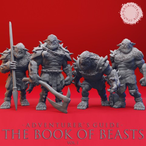 Image of Bugbear Warband - Book of Beasts - Tabletop Miniatures (Pre-Supported)