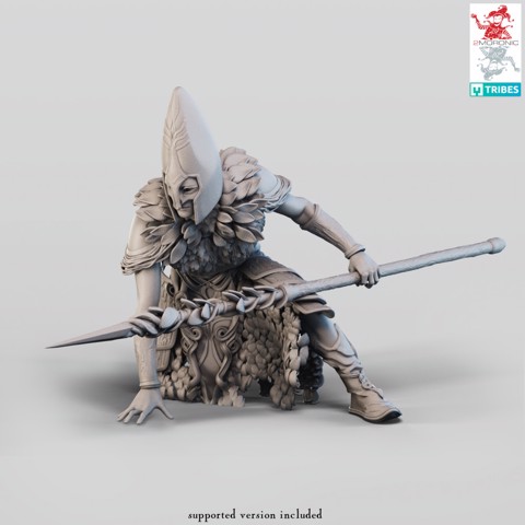 Image of Wood Elf Spearman 32mm and 75mm versions