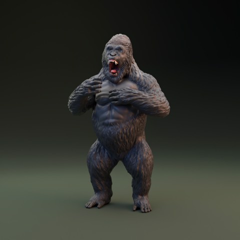 Image of Gorilla pounding chest - pre supported