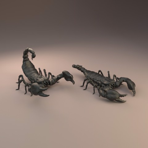 Image of Emperor scorpion for 3D printing - pre supported