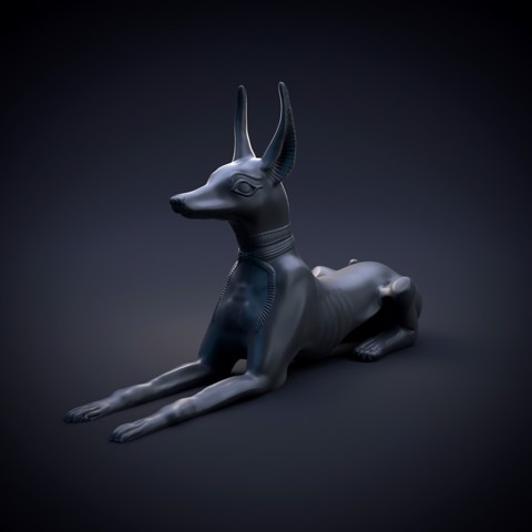 Image of Egyptian Anubis dog statue