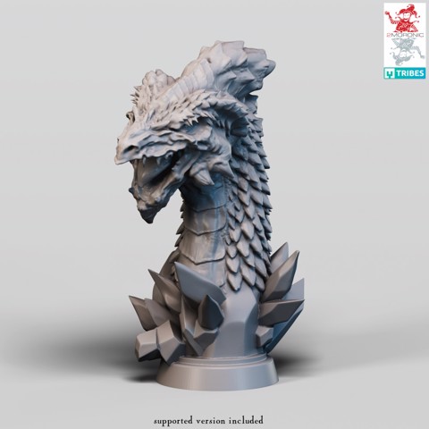 Image of White Dragon Bust Trophy