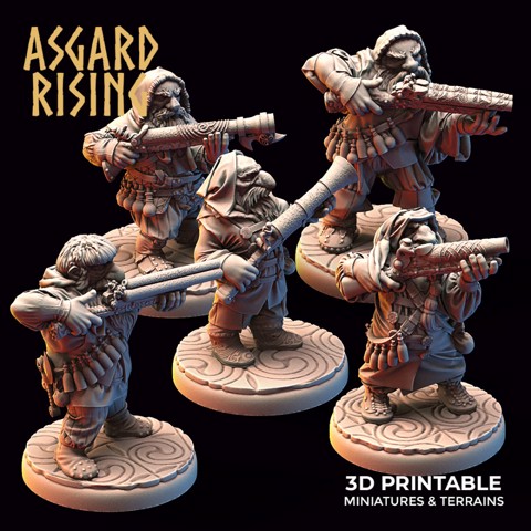 Image of DWARF: Ranged Weapon Hooded Modular Warband Presupported