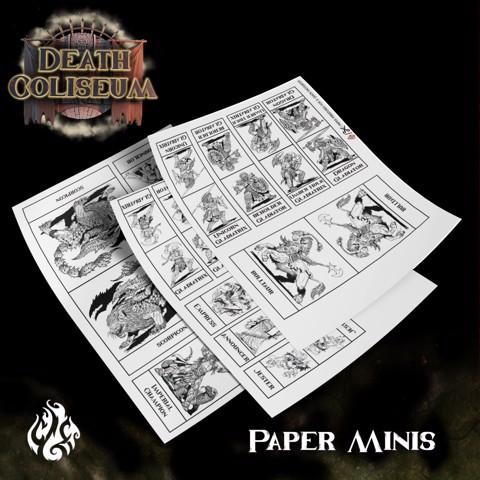 Image of Death Coliseum: Monster Templates, Paper miniatures & Battle Maps