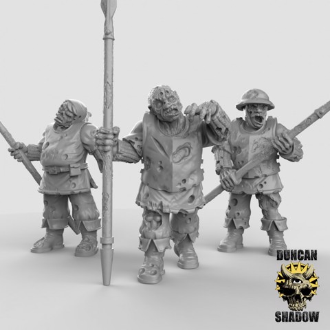 Image of Zombie Town Guard with Spears (pre supported)