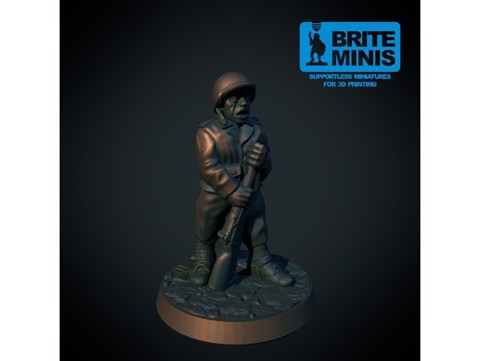 Image of WW2 US Infantry 28mm (supportless, FDM friendly)