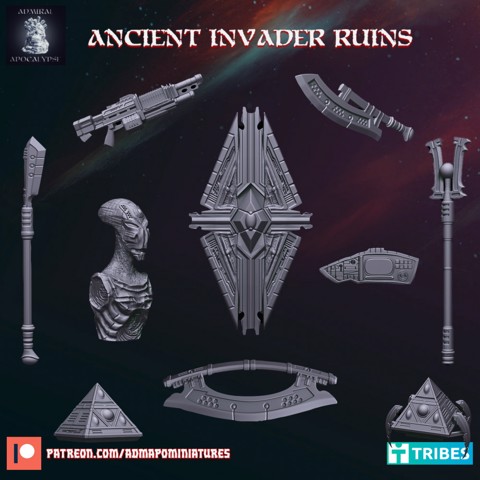 Image of Ancient Invader Ruins Deco Props (Pre-supported)