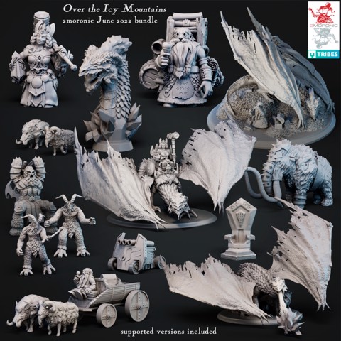 Image of Over the Icy Mountains - White Dragon and Dwarves bundle 18