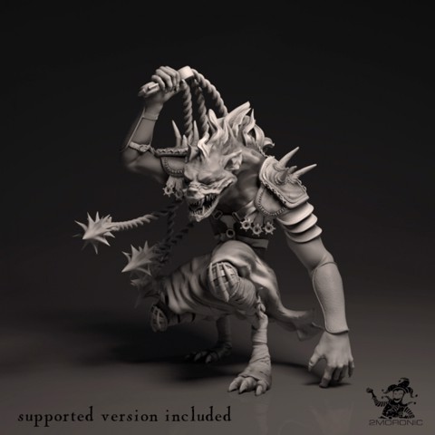 Image of Demon Prince of Gnolls and Ghouls (3 inch/75 mm base, 5+ inch/125+ mm height miniature)