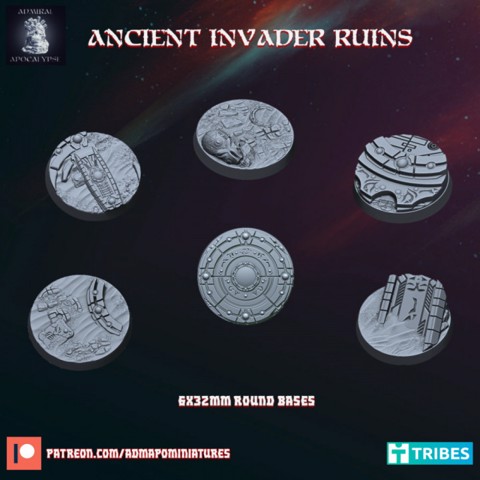 Image of Ancient Invader Ruins 6*32mm Base Set (Pre-supported)