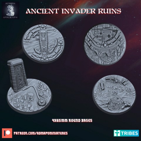 Image of Ancient Invader Ruins 4*65mm Base Set (Pre-supported)