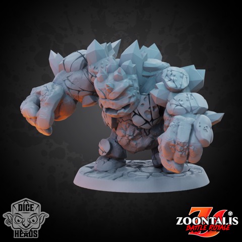 Image of Hot Rock Golem (pre-supported included) 50mm Base