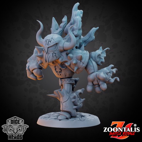 Image of Iron Fire Golem (pre-supported) 50mm Base