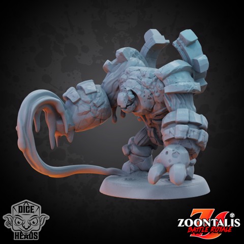 Image of Lava Golem (pre-supported) 50mm base