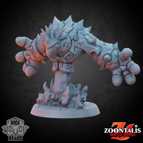 Image of Fire Golem (pre supported) 50mm Base