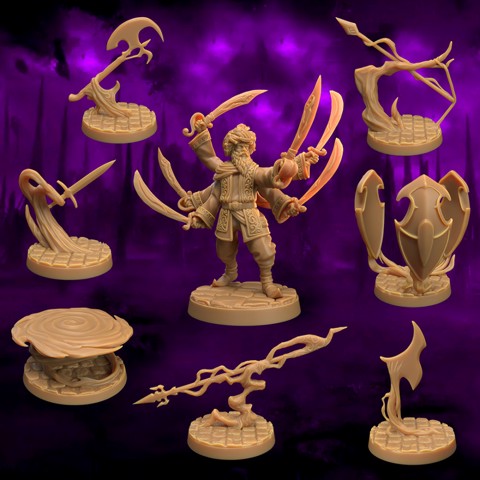 Image of Eldritch Captain + Animated Weapons | PRESUPPORTED | Dharmik Sheel The Devout | Eldritch Lodge | Astral Plane
