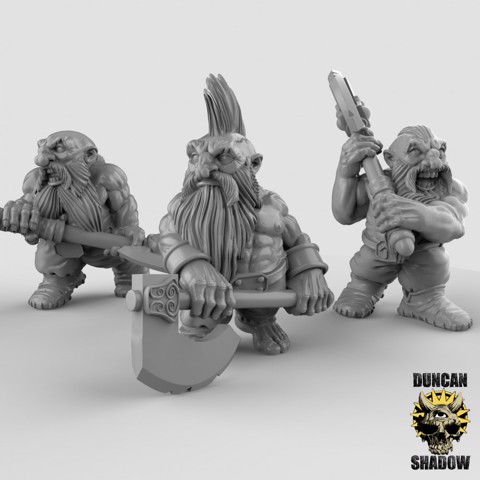 Image of Dwarf Berserkers With Doublehanded Weapons (pre supported)