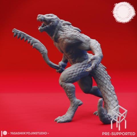 Image of Lizardfolk Brute - Book of Beasts - Tabletop Miniature (Pre-Supported)