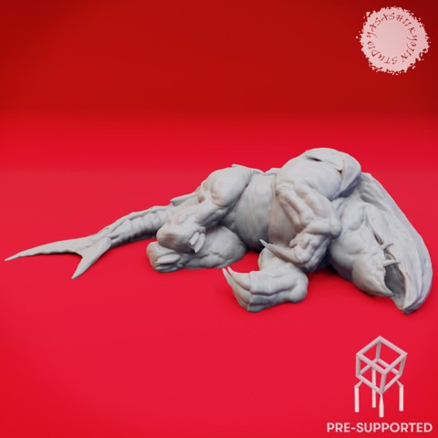 Image of Defeated Land Shark - Book of Beasts - Tabletop Miniature (Pre-Supported)